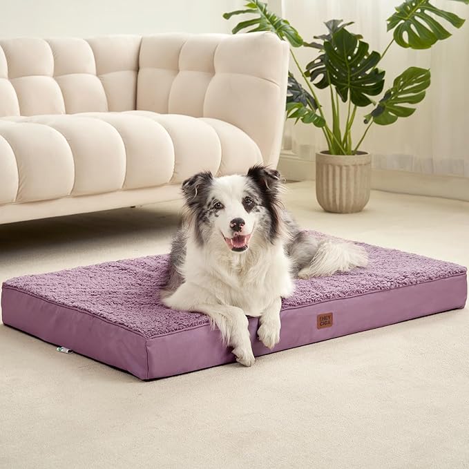EHEYCIGA Orthopedic Medium Dog Beds for Small Dogs with Removable Washable Cover for Crate, Fog Purple, 30x20