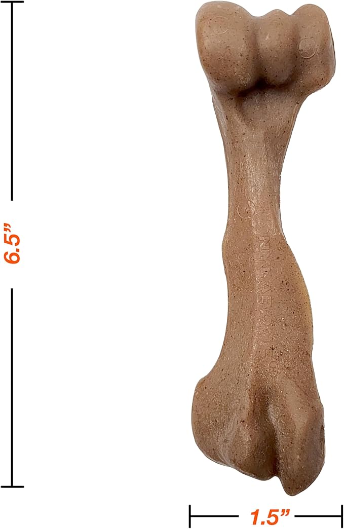 Nylabone Femur Bone Strong Chew Toy for Dogs Made with Real Bison & Venison, Durable Dog Chew Bones for Aggressive Chewers, Long-Lasting Flavor Keeps Dogs Busy, Large Dog Toys - Up to 50 lbs, 1 Count