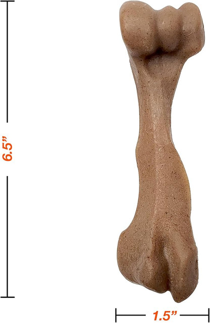 Nylabone Femur Bone Strong Chew Toy for Dogs Made with Real Bison & Venison, Durable Dog Chew Bones for Aggressive Chewers, Long-Lasting Flavor Keeps Dogs Busy, Large Dog Toys - Up to 50 lbs, 1 Count