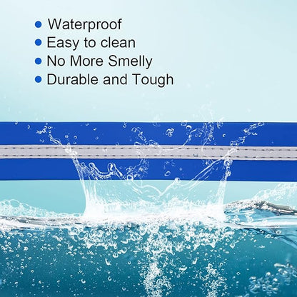 NIMBLE Dog Collar Waterproof Pet Collars Anti-Odor Durable Adjustable PVC & Polyester Soft with Reflective Cloth Stripe Basic Dog Collars S/M/L Sizes (Medium (11.81”-18.5”inches), Blue)