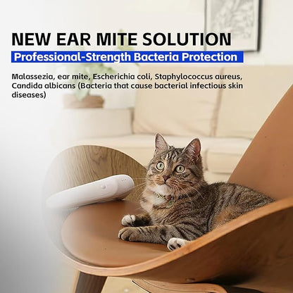 Ear Care Pro for Cats & Dogs- Soothing Relief from Ear Mite & Tick at-Home Ear Comfort with Ozone Technology Cleans Ears & Prevents Infections