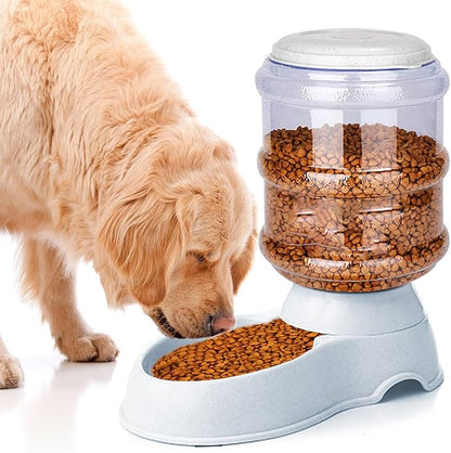 cucurbita Automatic Dog Feeders, Dog Feeder Dispenser for Large Dogs, 3 Gallon Gravity Automatic Dog Cat Feeder Station, Dry Food Storage Container Bowl for Adult Dogs