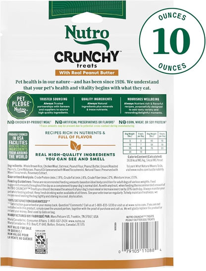 Nutro Crunchy Dog Treats with Real Peanut Butter, 10 oz. Bag