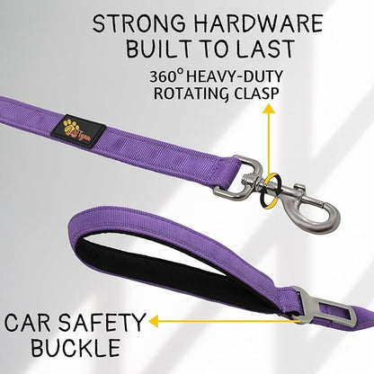 ADITYNA Tactical Bungee Dog Leash 6ft-7.5ft - Shock Absorbing Lead with 2 Padded Handles, Metal Clasp, Car Seatbelt - Heavy Duty No Pull for Medium, Large & XL Breeds