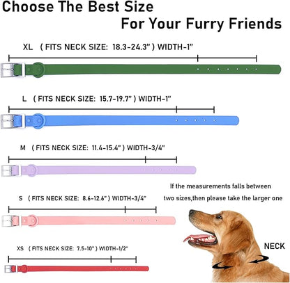 ZALER Waterproof Dog Collar, Adjustable Odor Proof Dog Collars Easy to Clean, Soft Comfortable Pet Collars for Large, Medium Small Dogs (Moonstone Blue, L(Length:15.7''-19.7''; Width:1''))