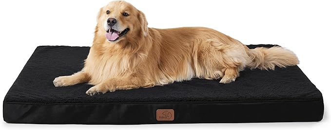 Bedsure XL Dog Beds Large Sized Dog -Comfy Flat Extra Large Pet Beds with Removable Washable Cover, Orthopedic Egg Crate Foam Mat, Suitable for Pet Up to 100 lbs