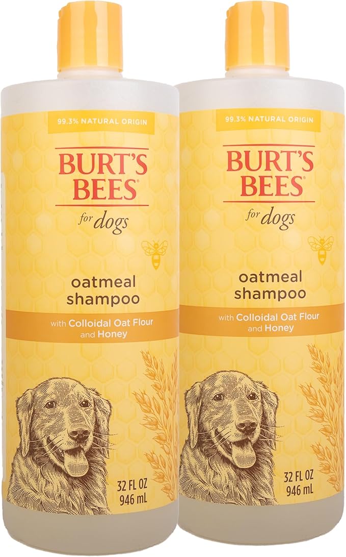Burt's Bees for Pets Oatmeal Dog Shampoo with Colloidal Oat Flour and Honey, 2pk, 95% Natural Origin Formulas, Shampoo for Dogs - 2pk, 32 oz