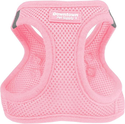 Downtown Pet Supply Step in Dog Harness for Small Dogs - Adjustable, Escape Proof Dog Harness with Reflective Trim - All-Weather, Fast-Drying Padded Mesh Fabric - Baby Pink, XXS
