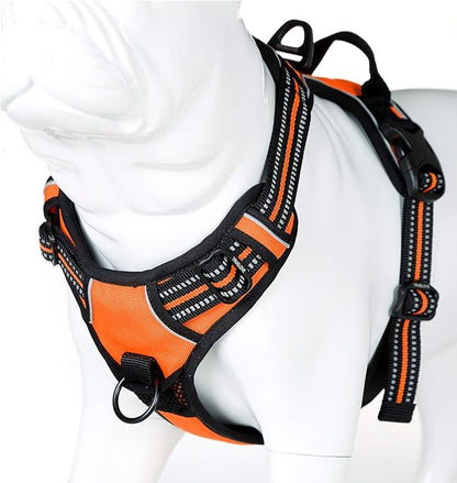 JUXZH Truelove No Pull Dog Harness with Easy Control Handle and 2 Leash Attachments,Reflective Adjustable Pet Vest