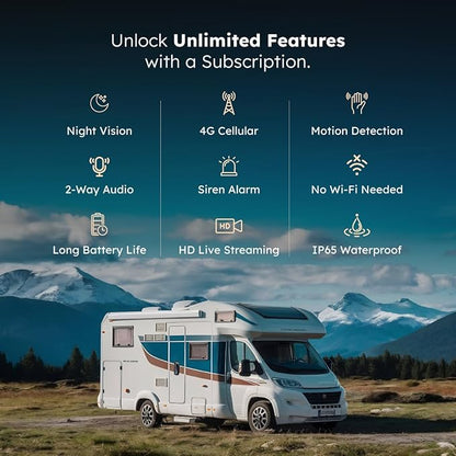 Waggle 4G LTE Cellular Security Camera, 2K HD Pet Monitor, No WiFi, 9000mAh Battery, Night Vision, 2-Way Talk & Siren Alarm, Dog Monitor for RVs/Camping/Travel & Indoor/Outdoor - Subscription Required