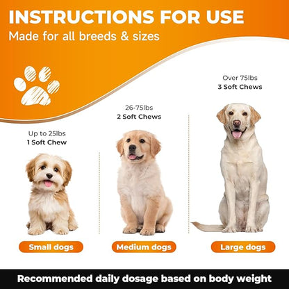 Joint Supplement for Dogs, 180 Chicken Flavor Chews, Glucosamine Chondroitin with MSM, Turmeric & Green Lipped Mussel, for Large Breed & Senior Dogs, Hip & Joint Pain Relief and Health Support