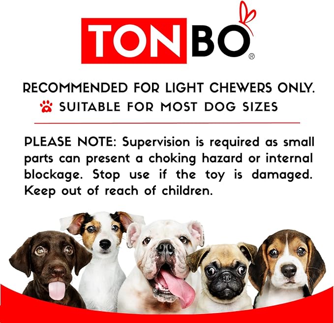TONBO Popcorn and Pretzel - Crinkle Plush Cute Dog Toys