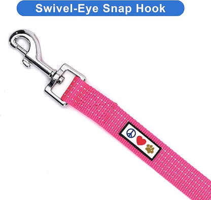 Pawtitas Pink Dog Leash 6 ft XS/S Reflective Durable Lightweight Dog Lead for Small Dogs and Puppies