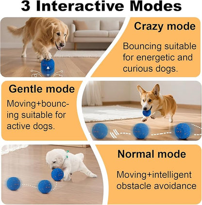 Interactive Dog Toys: Smart Dog Ball – Auto-Bounce, Vibrating & Jumping Action! Durable Duraspin Design for Aggressive Chewers. Rechargeable & Long-Lasting, Keeps Dogs Busy and Entertained Pink.