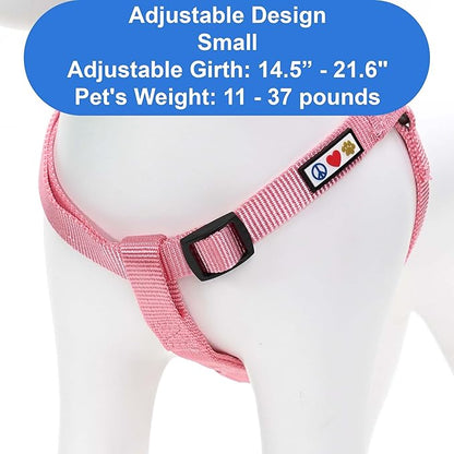 Pawtitas Solid Step-in Dog Harness – Adjustable No-Pull Vest for Puppies to Seniors, Safe & Comfortable S Millennial Pink