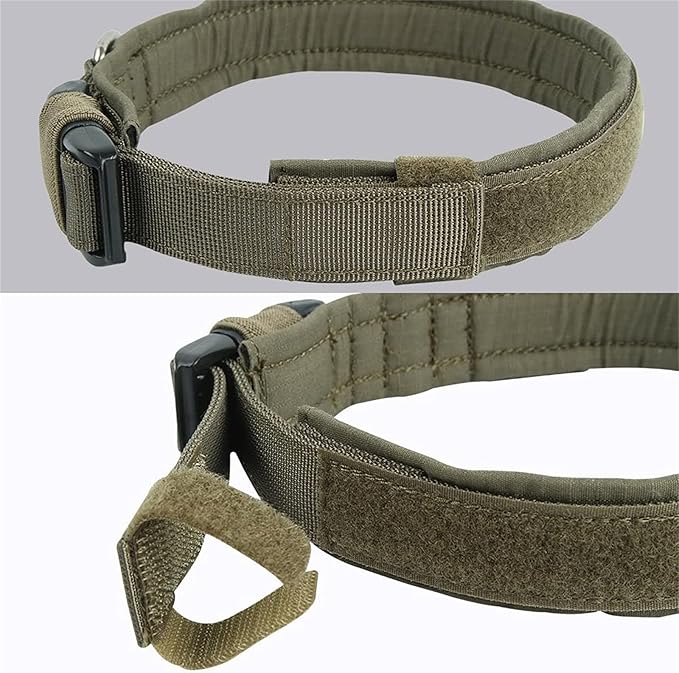 EXCELLENT ELITE SPANKER Tactical Small Puppy Dog Collar Nylon Adjustable Heavy Duty Military for Small Medium and Large Dogs Pet Soft Padded Dog Collar(RGN-M)