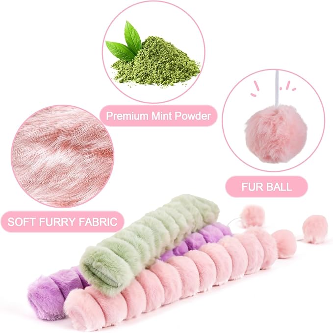 PATTEPOINT Cat Toy Pillows 3 Pack, Quiet Long Catnip Cat Kicker Toys for Indoor Cats, Interactive Kitten Toys, 14.6in/37cm
