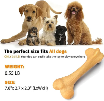 Indestructible Dog Toy for Aggressive Chewers, Nylon Chew Toy for Medium and Large Dogs, Durable Teething Toys for Puppies, Chicken Flavor
