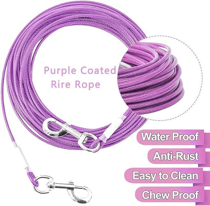 Tie Out Cable for Dogs,150FT Dog Leads,Heavy Duty Tie Out Cable for Large Dogs Up to 125lbs,Durable Dog Runner Tether Line for Outdoor,Yard