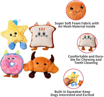 DODODOLA Stuffed Dog Toys Durable Plush Dog Toy with Crinkle Paper Cute Elephant Squeaky Dog Toys Dog Chew Toys for Medium Large Breed (Colorful Sweet)