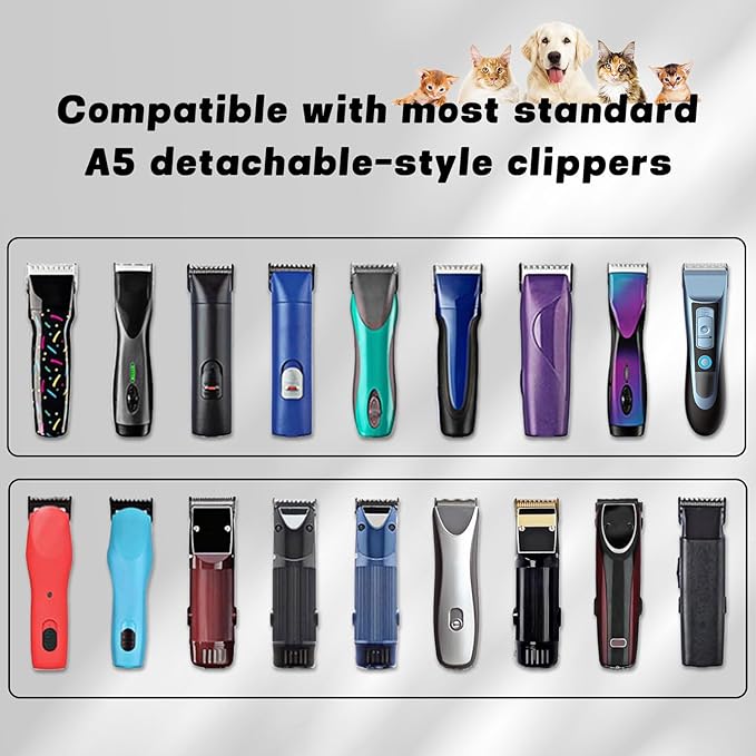 3 Pack 10# Removable Dog Grooming Blades, Made of Carbonized Steel, Suitable for Andis/Oster A5/Wahl KM Series, Cutting Length 1/16" (1.5 mm)
