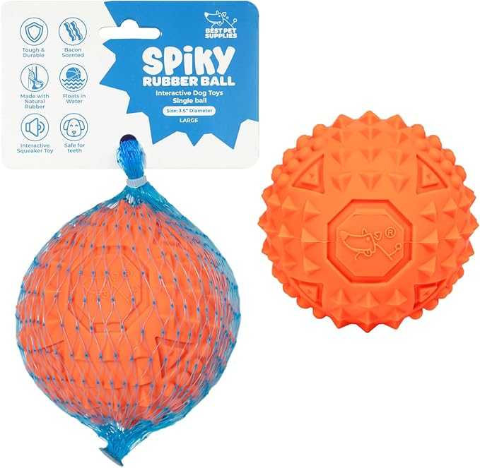 Best Pet Supplies Squeaky Dog Toys with Soft Durable Fabric for Small, Medium and Large Pets Interactive Toy for Indoor Play, Supports Active Biting and Play - Orange (L:3.5")
