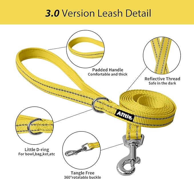 AIITLE Small Harness for Puppy with A Leash - Dog Vest Harness with Super Breathable Mesh, Reflective No-Pull Pet Harness for Outdoor Walking, Running for Small Dogs, Cats Yellow XXS