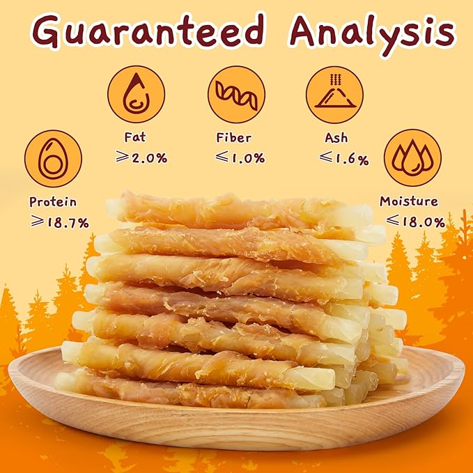 Jungle Calling Rawhide Free Dog Treats, Chicken Wrapped Cod Sticks for Dogs, Easily Digestible Long Lasting Dog Chews, Soft Dog Treats for Training Small Medium Dogs, 1.32 lb