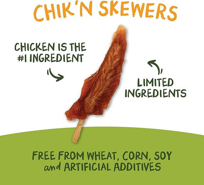 Pet 'n Shape Chik 'n Skewers - Chicken Wrapped Rawhide Chew Dog Treats - 1 Pound