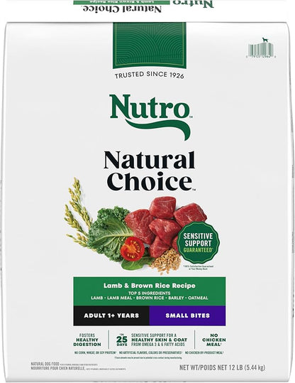Nutro Natural Choice Adult Small Bites Dog Food, Lamb & Brown Rice Recipe, 12 lb. Bag