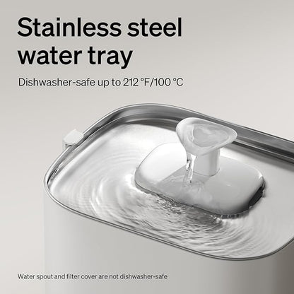 PETLIBRO Upgrade Cordless Cat Water Fountain + 8 Packs Genuine Cat Fountain Filter Replacement, App Monitoring 3L/101oz Dockstream 2 Pet Water Fountain with Stainless Steel Tray, 4-Month Set Easy-Swap