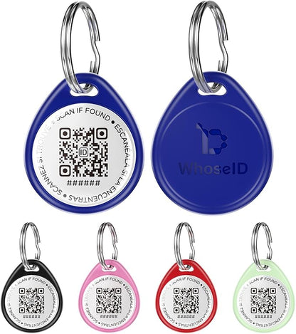 QR Code Dog Tag and Cat Tag, Scan to Reunite Faster, Waterproof and Durable, Lightweight and Quiet, Updatable Contact Info, Blue for Cool Tone