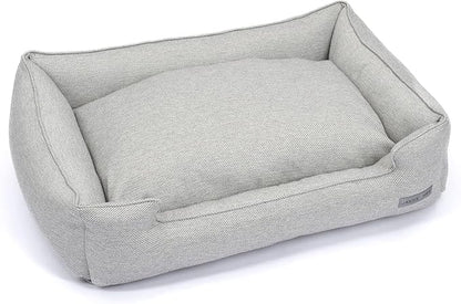 Jax & Bones Dog Bed Lounge - Machine Washable Bed for Dogs - Extra Heavy Duty Bolstered Sides - Medium Grey Dog Mat Beds | 32 x 27 Inches