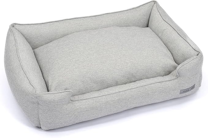 Jax & Bones Dog Bed Lounge - Machine Washable Bed for Dogs - Extra Heavy Duty Bolstered Sides - Large Grey Dog Mat Beds | 39 x 32 Inches