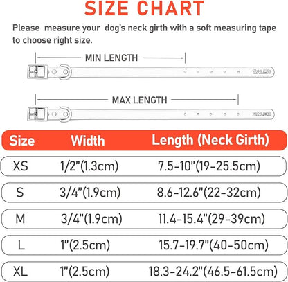 ZALER Waterproof Dog Collar, Adjustable Odor Proof Dog Collars Easy to Clean, Soft Comfortable Pet Collars for Large, Medium Small Dogs (Bright Orange, M(Length:11.4''-15.4''; Width:0.75''))