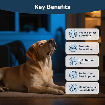Vetriuntrix Melatonin for Dogs, Calming Chews for Dogs for Sleep, Fireworks, Storms, Thunder, Barking, Separation, Dog Calming Chews with Valerian Root & L-Theanine, 200 Count