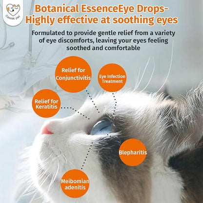 Eye Drops for Eye Infection Treatment, Soothe Infection Allergy, Relieve Dry Eyes & Red Eye，Eye Cleaner and Tear Stain Remover for Dogs and Cats | 10 ml 0.33 FL OZ (1 Bottle)