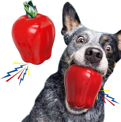 Large Size Red Apple Squeaky Dog Toy for Medium/Large Aggressive Chewers Breeds Dogs Durable Bouncy Squeak Ball