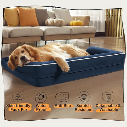 Small Dog Bed Orthopedic Washable Cat Bed Memory Foam Small Couch Sofa Indoor Comfy Pet Beds with Waterproof Removable Cover & Non-Slip Bottom