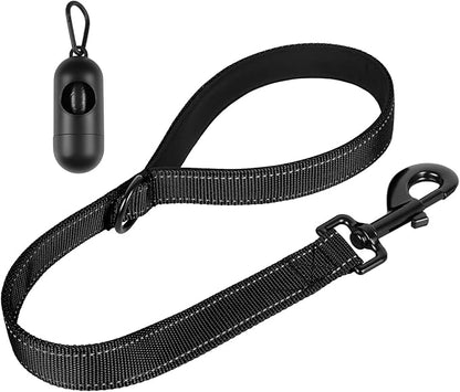 Dog Leash, Short Dog Leash, Leashes for Large Breed Dogs,Traffic Padded Handle- Reflective Training Lead, Perfect for Medium to Large Dogs(24 Inch, Black)