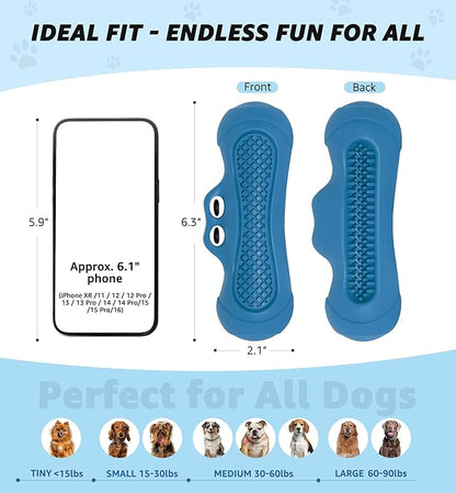 Durable Dog Chew Toy for Aggressive Chewers, Tough Natural Rubber Squeaky Dog Toy with Irresistible Beef Flavor, Dental Care, Teeth Cleaning & Boredom Relief for Medium & Large Dogs (Blue)