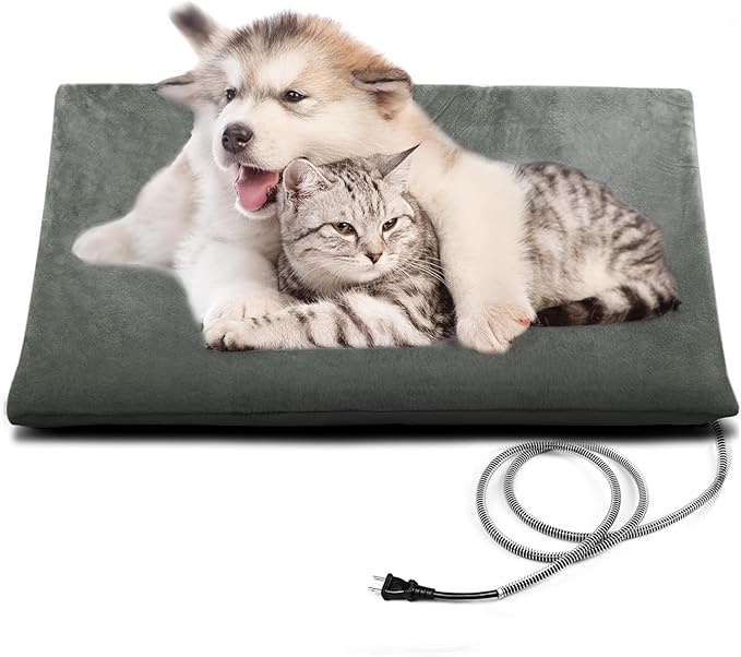 PETNF Outdoor Cat Heating Pad - Safe Waterproof Electric Warming Mat for Feral Cats Fits Cat House Outside 28"X16"