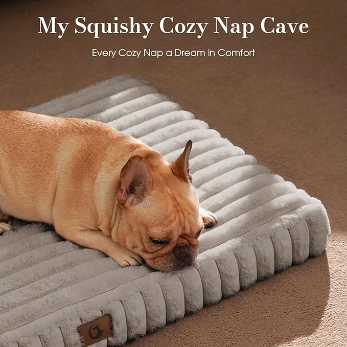 Cozila Dog Beds for Large Sized Dog, Orthopedic Pet Bed with Waterproof Lining, Soft Short Plush Surface & Egg Crate Foam, Machine Washable Pet Bed with Removable Cover & Anti Slip Bottom