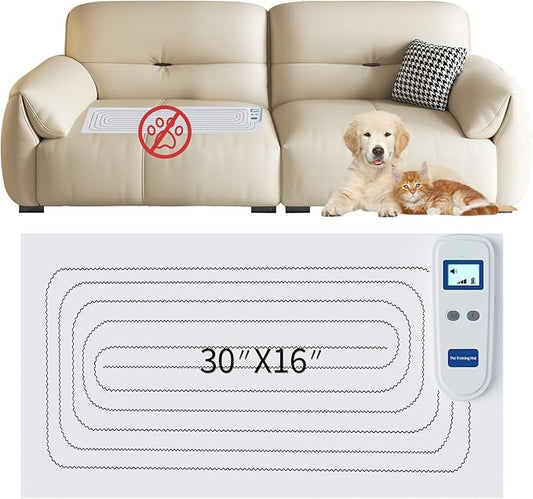 Scat Mat for Dogs and Cats, 31"x15"Rechargeable pet Shock mat,3 Adjustable Safe Modes, Indoor Dog & cat countertop Deterrent,Keep Pets Off Counters, Furniture, Couch, Sofa, Bed,Shock Pads for Cats