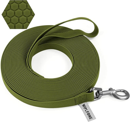 Wolfone 3m Dark Green Heavy Duty Robust Training Dog Leash with Anti-Slip Handle，Waterproof Long Dog Leash for Outdoor Activities