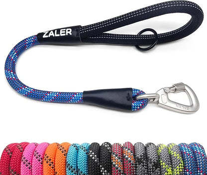 ZALER Short Dog Leash, 26 Inches Rope Traffic Leashes for Dogs, Reflective Dog Lead with O-Ring, Heavy Duty Pet Leash for Large and Medium Dogs (26" Dark Blue)