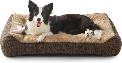 JOEJOY XL Orthopedic Dog Beds Large Sized Dog, Extra Thick Supportive Big Dogs Couch Bed with Sides, Ultra Soft Pet Bed Sofa for Large Dogs, Brown, 38''x28''
