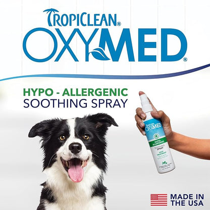 TropiClean OxyMed Hypoallergenic Hot Spot Treatment for Dogs, Dog Allergy Relief Spray, Gently Soothes Skin Irritation, Helps Alleviate Scratching, Chewing & Licking, Safe for Cats, 8oz.
