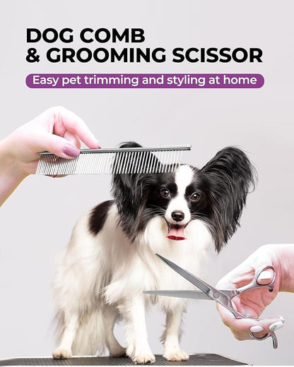 KUEIOX Dog Brush for Shedding Grooming,6 Pack Long-Pin Brush Set for Long Haired Dog Cat Goldendoodles Poodles Doodles Purple