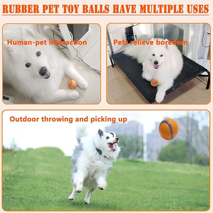 FCCUM Dog Toy Ball,Rubber Sound-Producing Toy Ball, with a Groove Design That is Resistant to Bites, Has a High Bounce, Dog Training Interactive Pet Toy, Relieving Pet Anxiety,Pack of 2